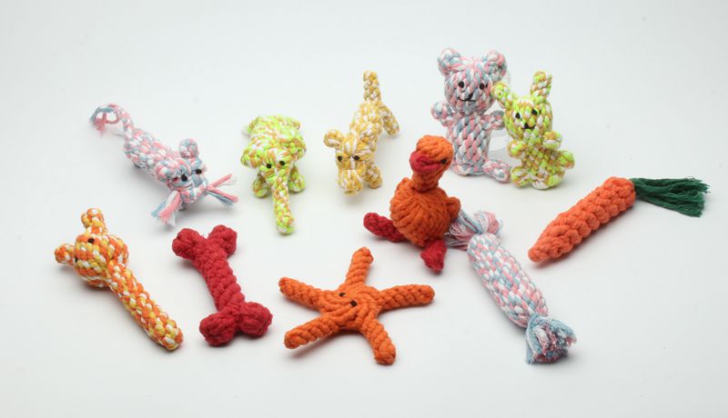Professional Lovely Rope Bear Dog Toy Bright Color BSCI Certification