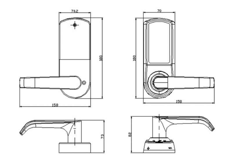 0.1s Key Card Door Locks ANSI Cerradura Electrica Knob With Management Software