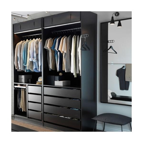 DIY Glass Mirror Wooden Bedroom Wardrobe in Modern Style for Bedroom Requirement
