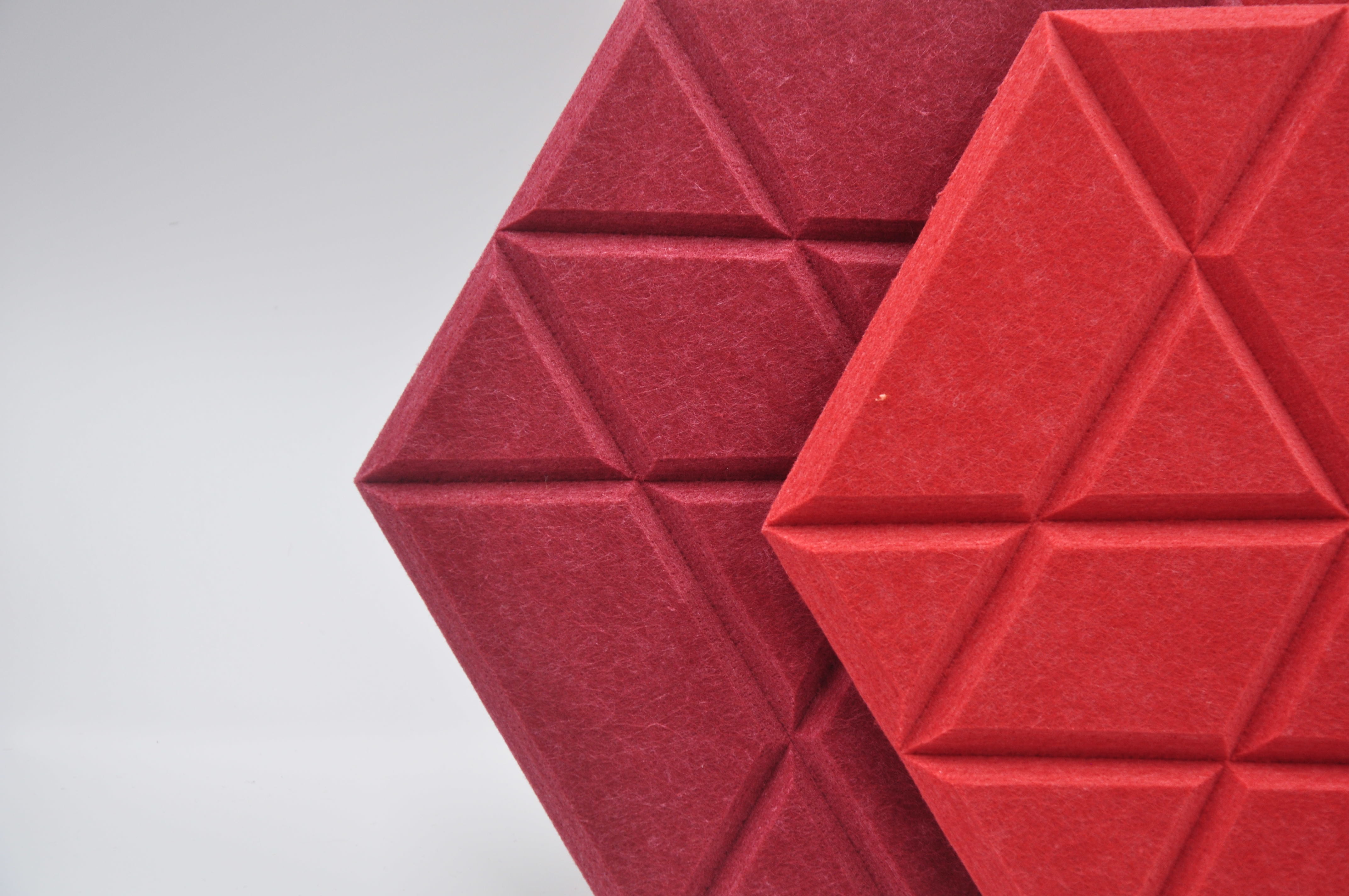 PET Hexagon Decorative Acoustic Wall Tiles Polyester Fiber Acoustic Soundproof Panels