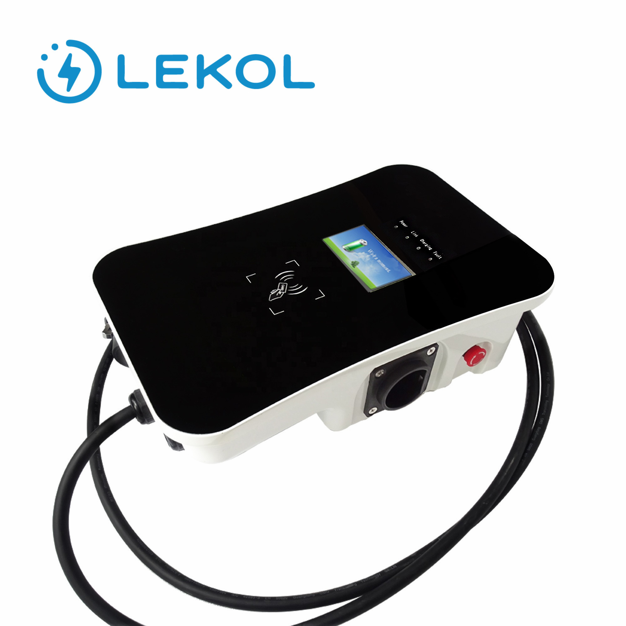 IEC62196 Cable Type 2 Ac Charger For Ev With Mounting Pole 22kw Promotion