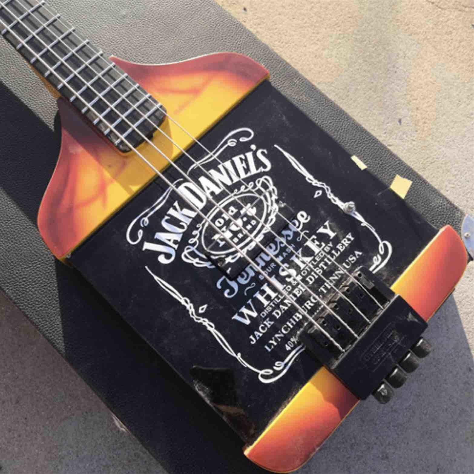 4 String Jack Daniels Electric Bass Guitar Set Neck Body Mahogany Body Rosewood Fingerboard Free Shipping