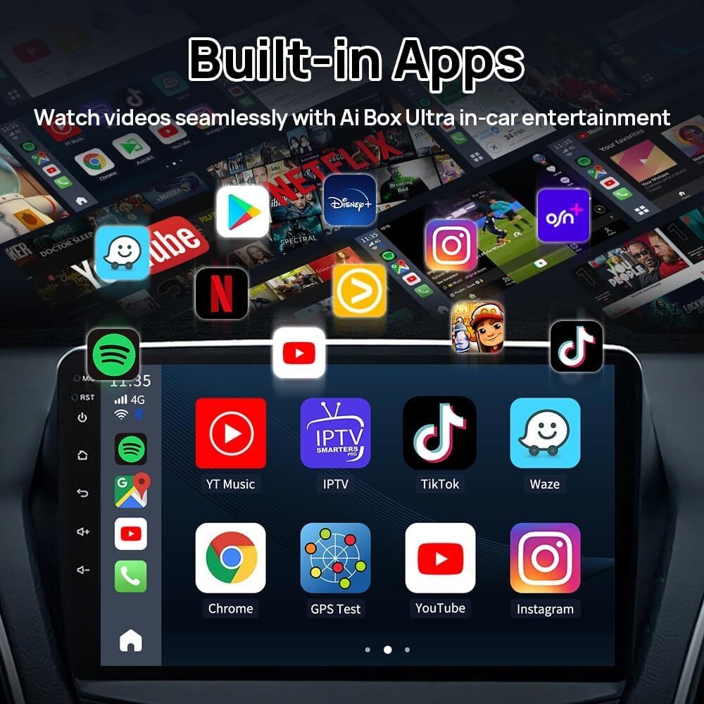 Multi Media New Cpc200 Tbox Ambient Wireless Adapter Carplay Usb 128 Gb Sim Tf Card Slot Mouse Remote Control Box Carplay Ai Android 13