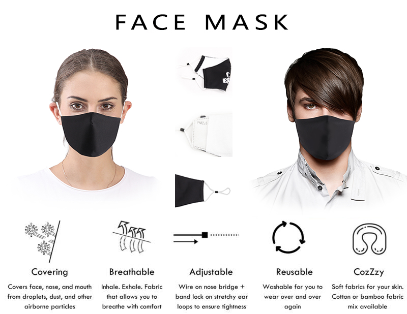 OEM Sublimation Washable Cotton Face Mask with custom logo