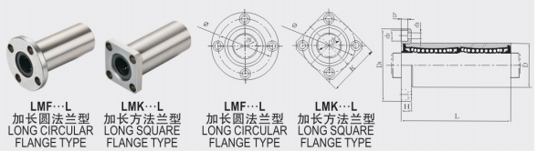Long Life High Speed KBS Linear Ball Bearings LMF10UU LMF Linear Bearing LMF10LUU