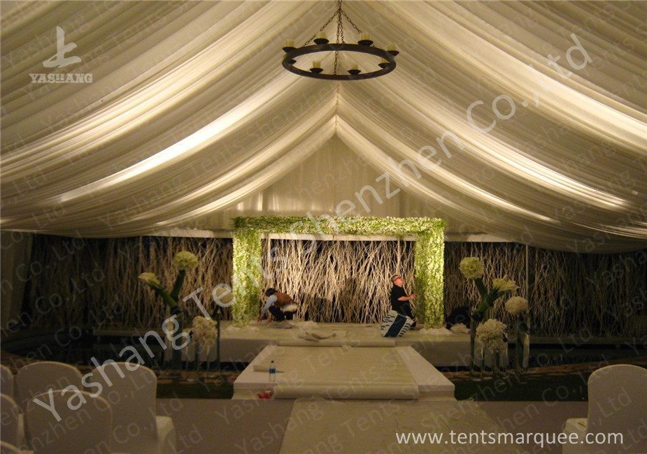 Exterior Decoration Luxury Wedding Marquee , Aluminum Outdoor Big Tent White Roof And Wall Lining