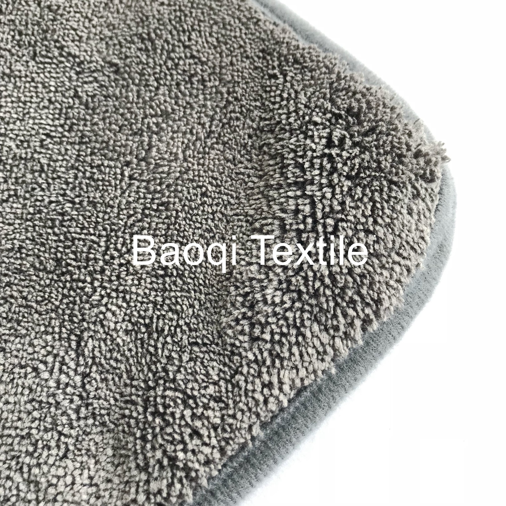 Grey microfiber drying towel 80% poly 20% polyamide car drying towel,thick double sides microfiber bath towels