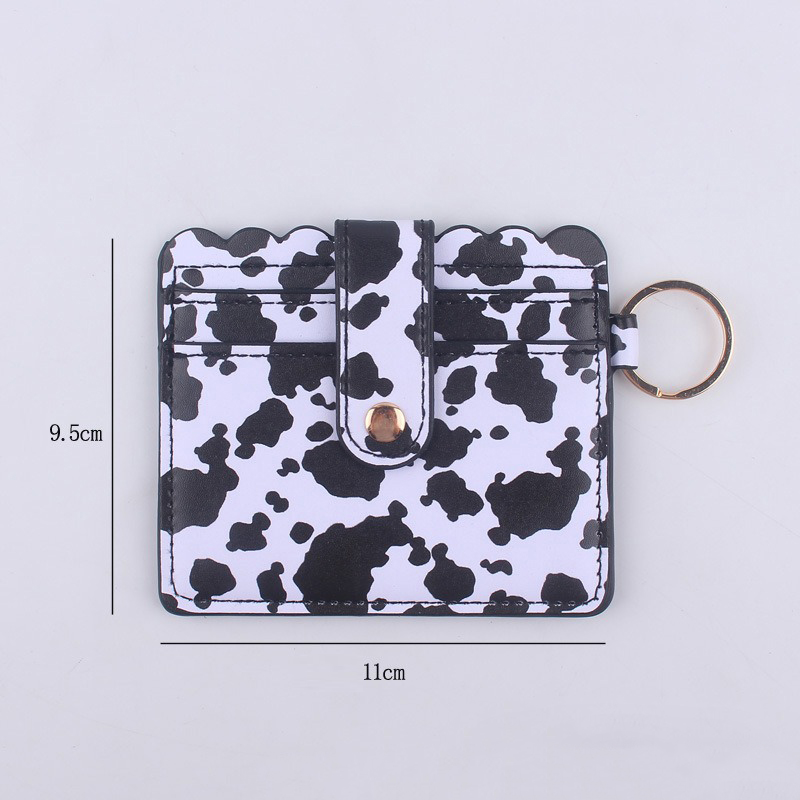 Luxury Women's PU Leather Business Card Holder with Keychain and ID Credit Card Slots