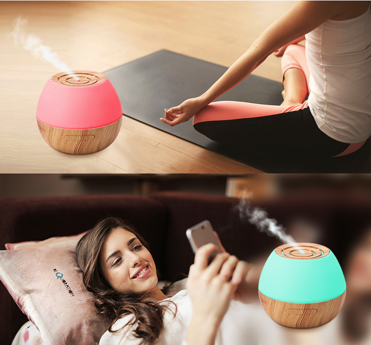 Portable Ultrasonic 300ml Wood Aromatherapy Diffuser Humidifier