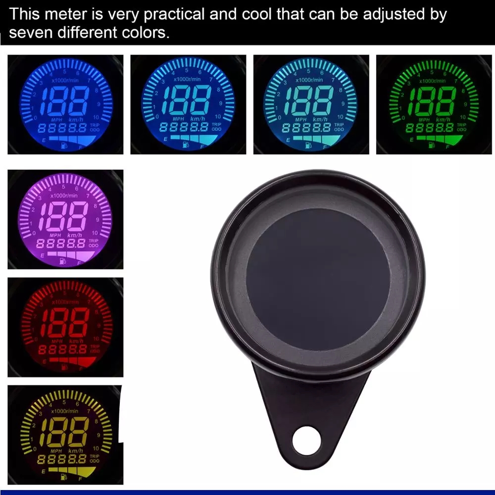 Chrome Oil Level Lcd Motorcycle Meter Gauge Digital Morfayer
