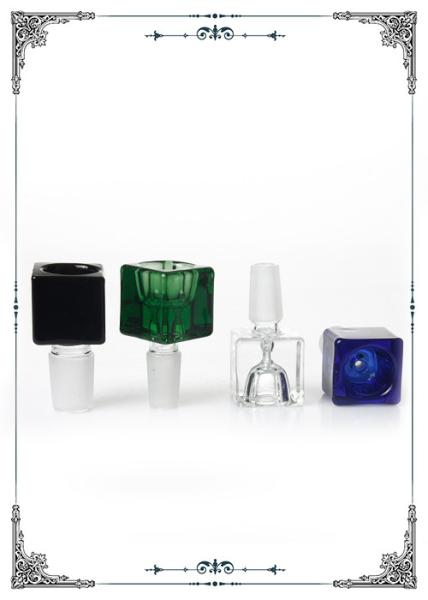 Black Green Clear Blue Water Bong Accessories 14.4MM 18.8MM Square Joint