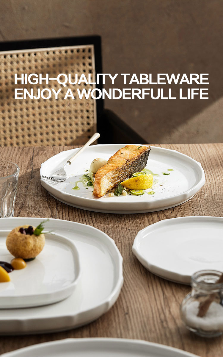 Polygonal Custom Printed Ceramic Plates With 8 Inch 10 Inch 12 Inch Size