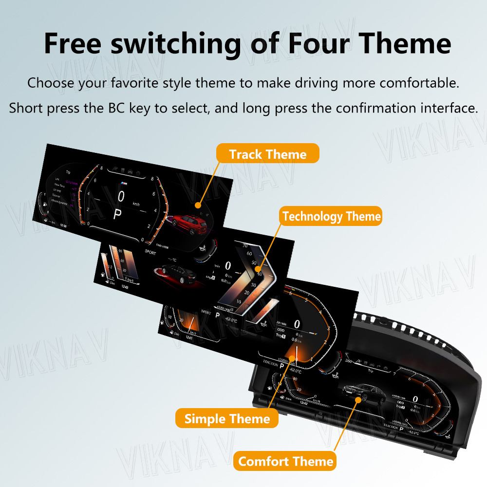 Viknav IPS Screen For BMW 7 Series E65 E66 (2001-2008) 12.3 inch Upgrade Smart Cluster Digital Dashboard Speedometer