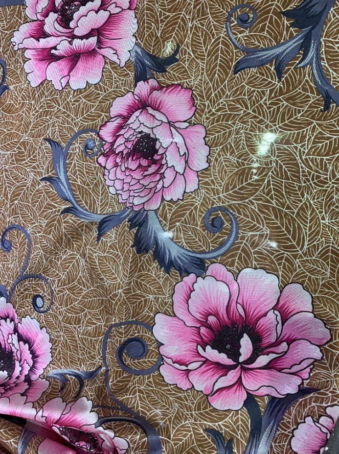 Stretch 80g/M2 Knitted Mattress Fabric Allergy Resistant With Peony Pattern