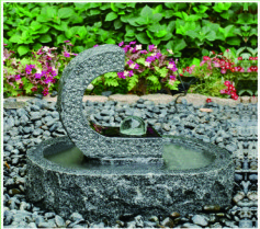 Rolling Granite Ball Fountain , Stone Sculpture Outdoor Garden Fountains