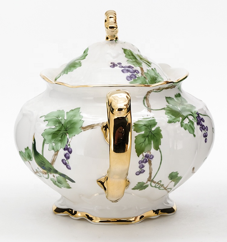 Flower Ceramic Decorative Teapots Ceramic Teapot Large Capacity For Afternoon Tea
