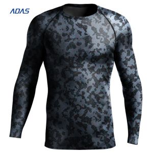 Custom Fight Compression Mens Rash Guard Shirts Embroidery Breathable