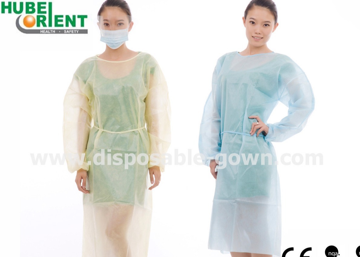 Nonwoven Insolation Gown Disposable Elastic Wrist Isolation Gown For Hospital