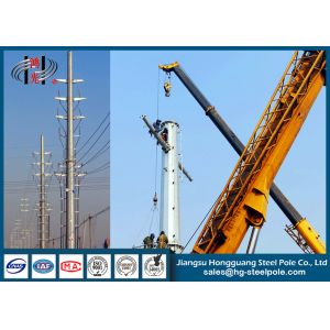 Electric Overhead Transmission Line Pole Double Circuits 110KV In Dodecagonal