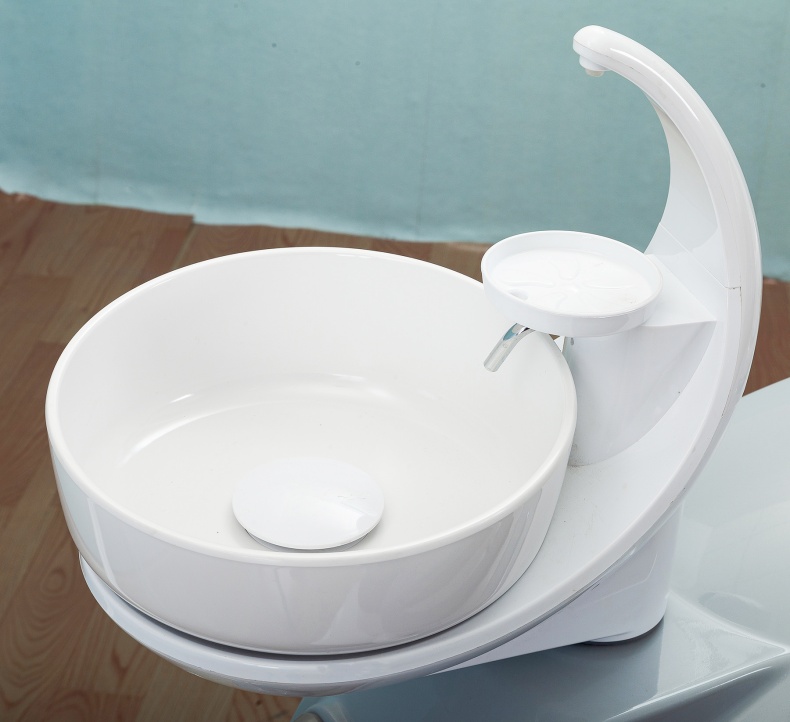 Grey Color Dental Treatment Chair Unit Mobile Instrument Tray Design Dental Chair With Memories