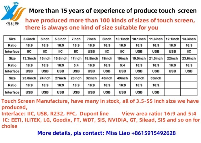 12.1 Inch projected capacitive GG GFF Touch Screen panel waterproof oilproof Anti-UV AR AG AF Customized for commerical medical industrial education