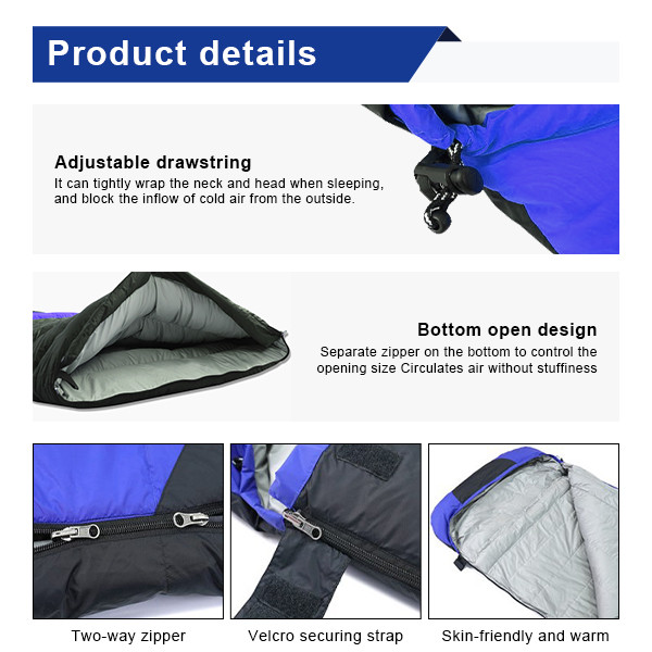 Rectangular Down Camping Sleeping Bags Lightweight Warmest Sleeping Bag