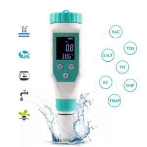  7 - In - 1 Water Quality Tester FAC/pH/ORP/Salinity/TDS/EC/Temp Meter For Aquaculture Home Lab Manufactures