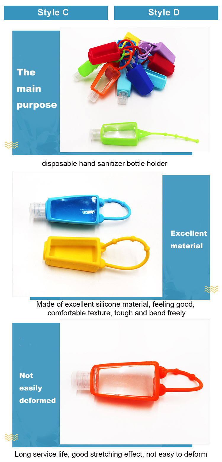 Slim 30ml PET Hand Sanitizer Bottle With Silicone Holder