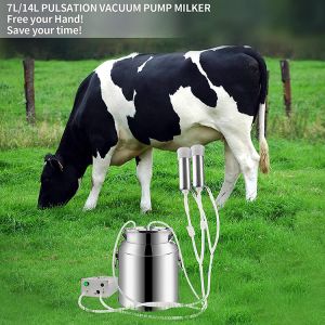 7L 14L Pulsation Vacuum Pump Milker SS Goat Milking Machines