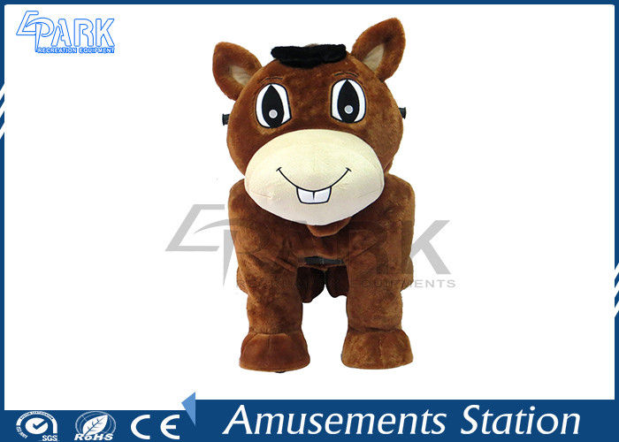 Adjustable Stirrup Coin Operated Horse / Horse Ride On Toy Washable Skins