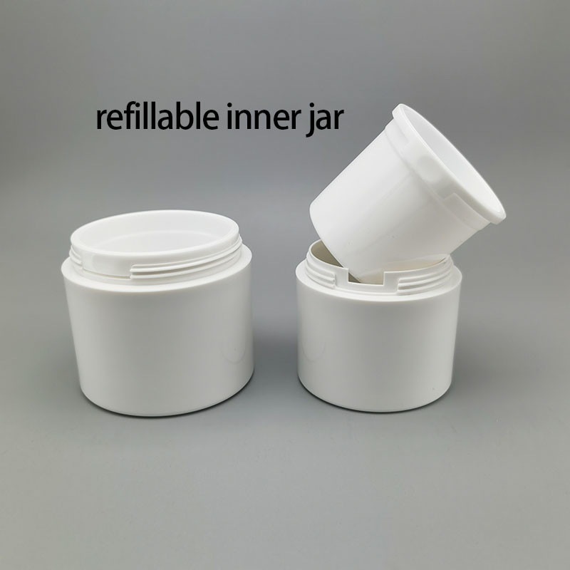 15g 30g 50g Refillable Acrylic Airless Pump Cream Jar With Double Wall For Facial Cream Foundation