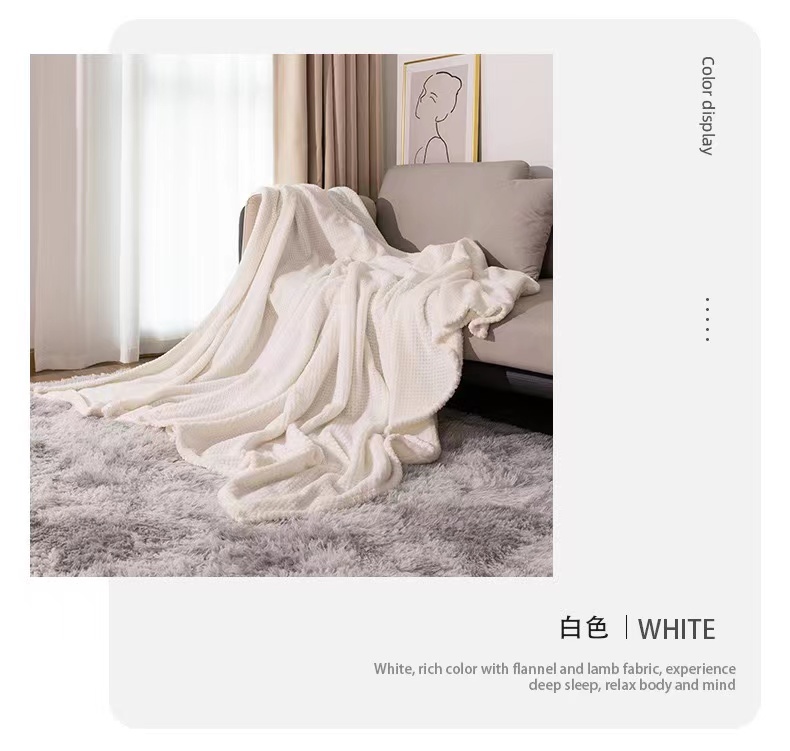 Office Nap Flannel Coral Fleece Throw Warming Blanket for Winter Customized Design