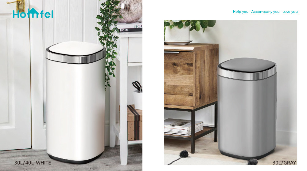 Touchless Intelligent Smart Sensor Bin Trash Can Stainless Steel Sustainable Household