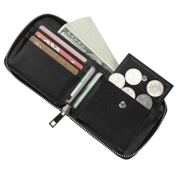 Sublimation Blanks Leather Sublimation Zippered Compact Wallet With Card Slots For Sublimation Transfer Printing