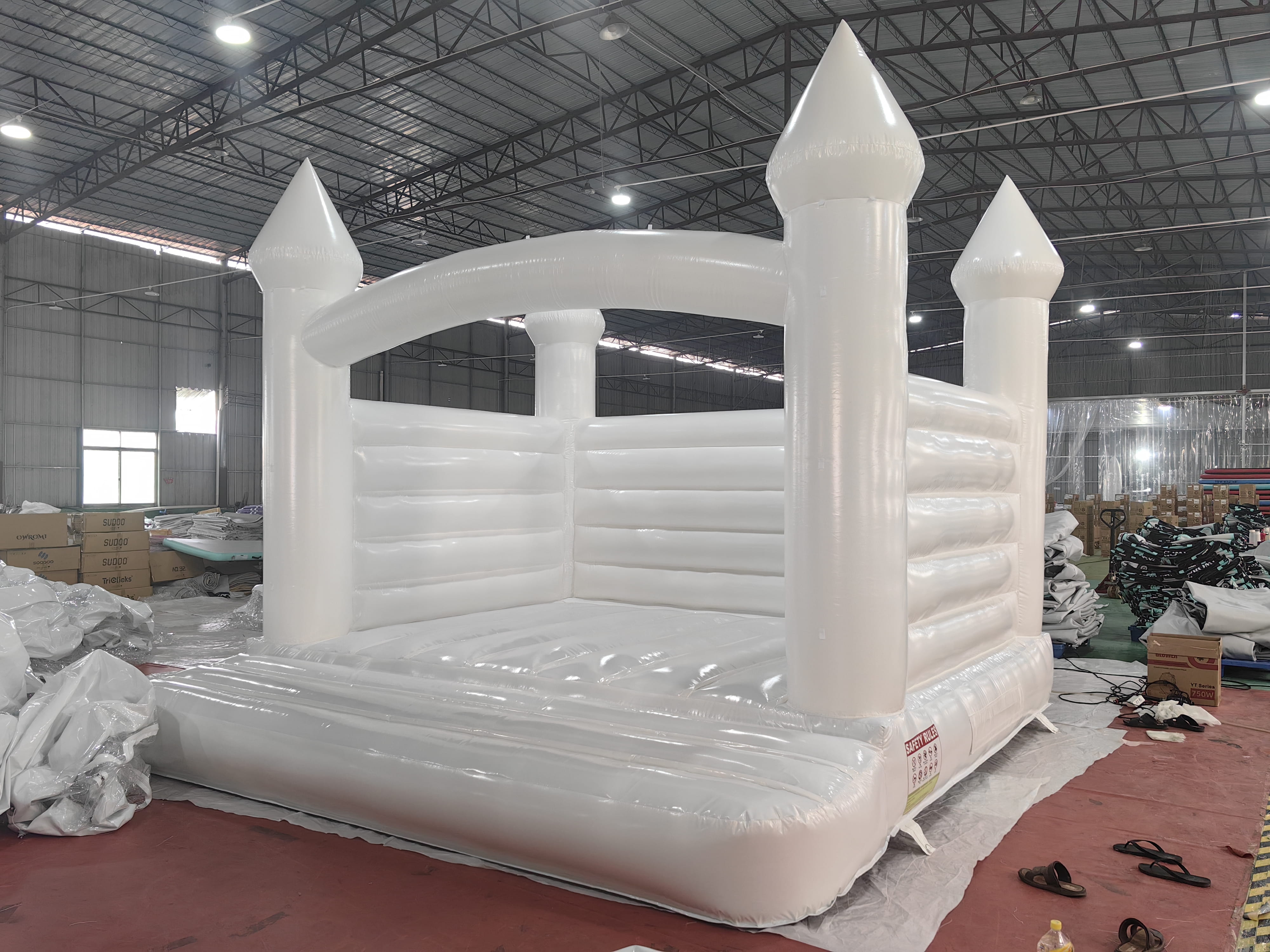 Commercial Party Rental White Bouncer Jumper Inflatable Moon Jumping Bounce House White Bouncy Castle