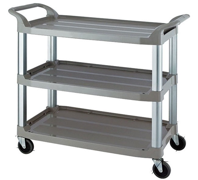 Multi - functiona l3 - Layer Plastic Dining Cart with Side Waste - Collecting Bins
