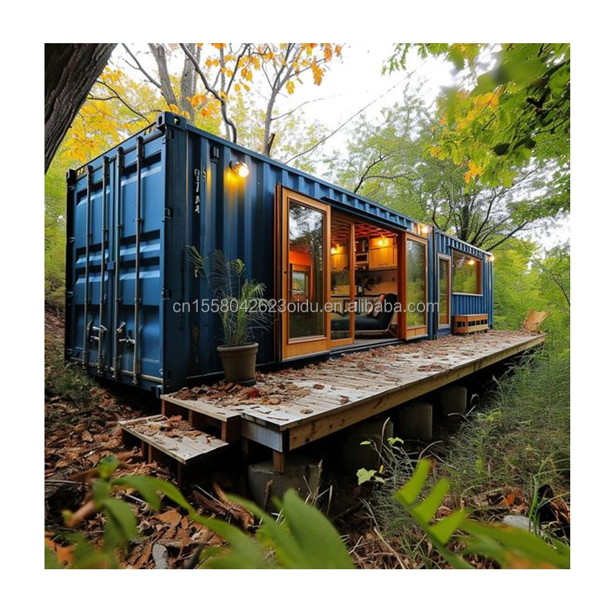 20ft Mobile Home Garden Studio Prefabricated Customizable Steel Container House with Wall 50/75/100mm Wave Sandwich Panel