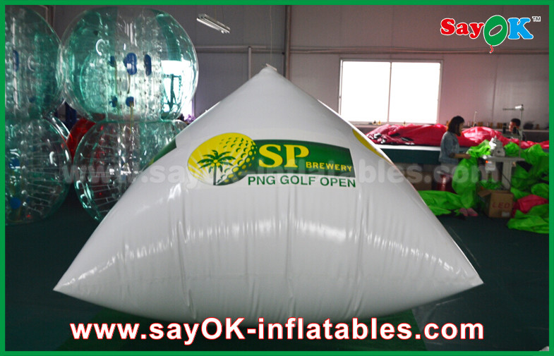 White 0.6mm PVC Inflatable Pyramid Logo Printing Advertising Inflatables