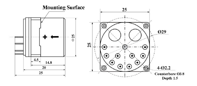 Precision Accelerometer Sensor with Wide Operating Temperature Range，Scale Factor 1.3 ~ 3.5mA/g