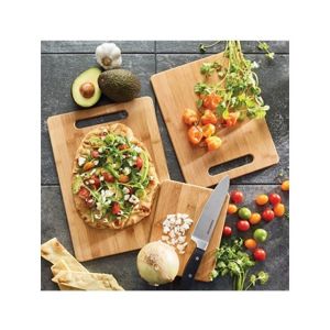 Bamboo Cutting Board Set Set of 3 with Easy Access Handle Hole and CE / EU