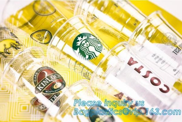 U Shaped Creative Disposable Plastic Cup Transparent Beverage Juice Coffee Tea