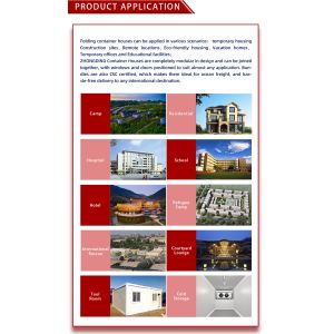 Folding Container House Kit Set With Flat Pack Container House