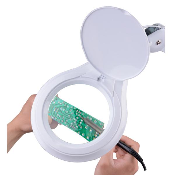 magnifier lamp 5inch 127mm lens magnifying led light ESD safe Clamp Mount Metal