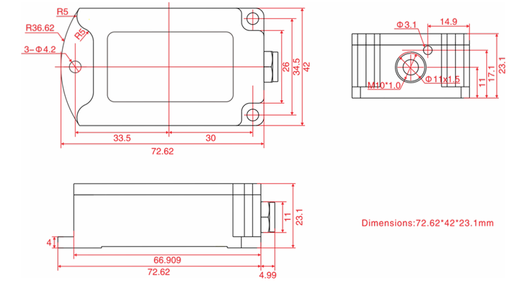 SDA116T AD Converter Dynamic Inclinometer Dynamic Static Modbus Temperature