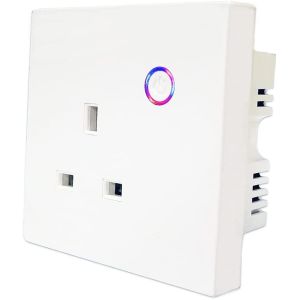China Uk Smart 13A Wall Plug Socket Energy Monitor Electrical Wifi In Wall Outlet Timer  Work With Google&Alexa on sale