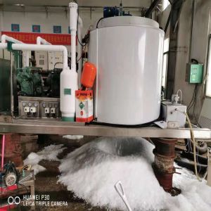 Evaporative Cooling 15tons/Day Ice Flake Maker Machine PLC Control