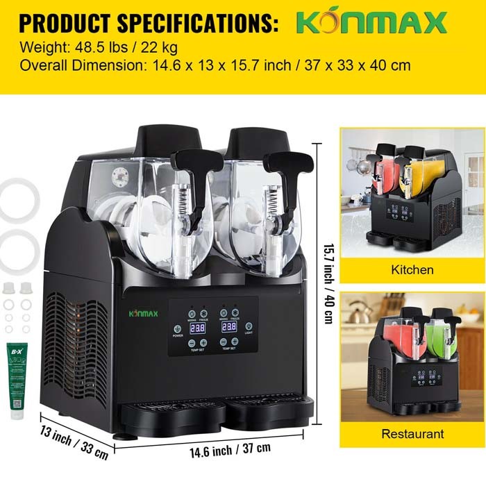 3l Single Tank Cocktail Slush Machine 380 Watt