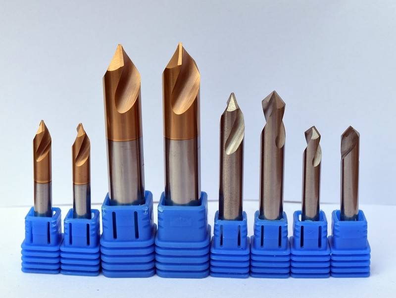 0.8 um Micro Grain Size Chamfer Cutting Tool / End Mill Cutter With Solid Carbide