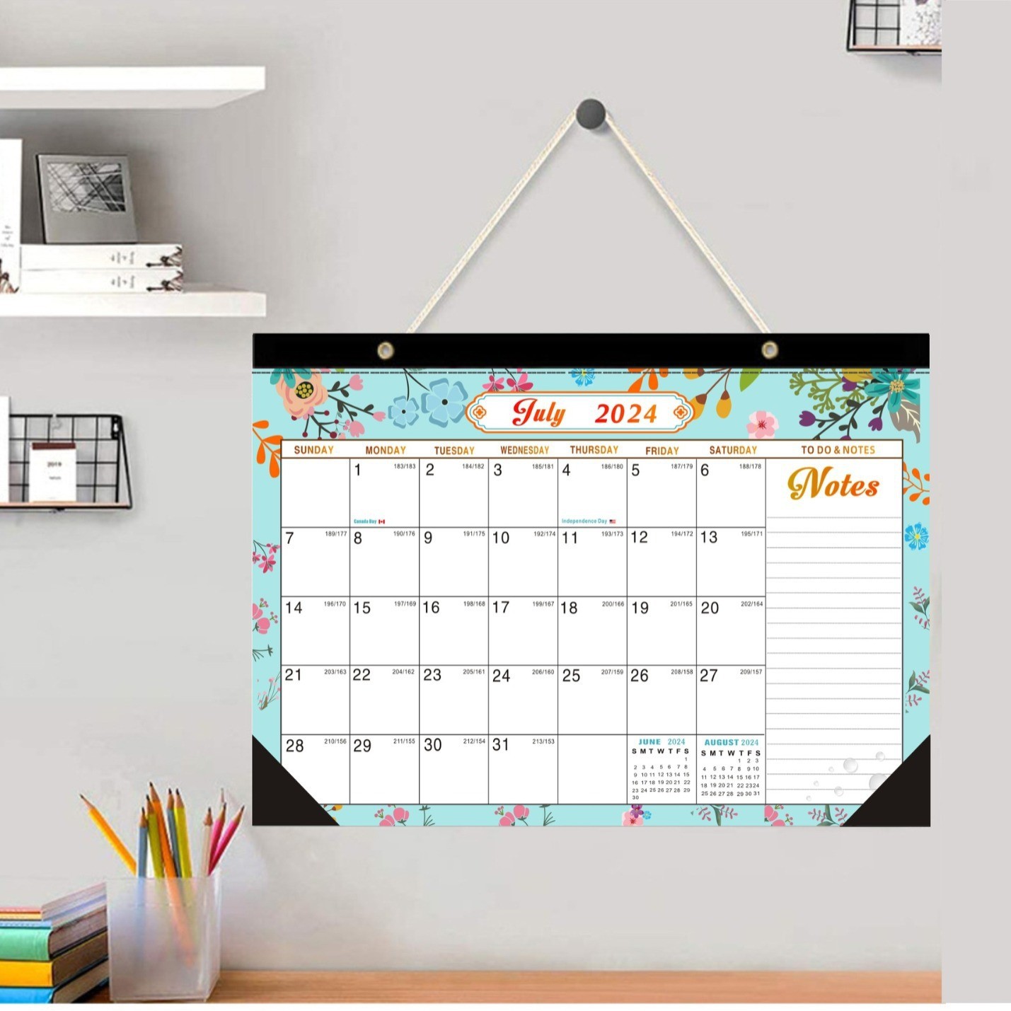 Full Color Custom Wall Calendars On Glossy Paper For Holiday / Seasonal Themes
