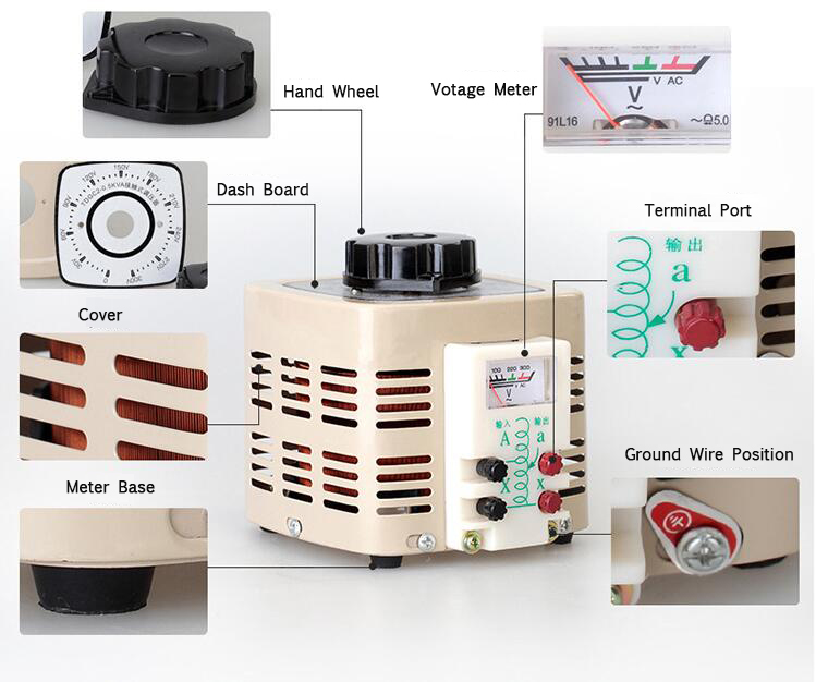 TDGC2 3KVA Single Phase 12 Amp Voltage Regulator 220V Variac